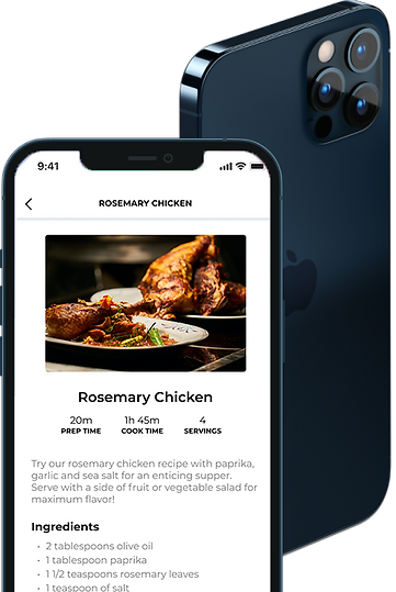 Briklo App interface for cooking